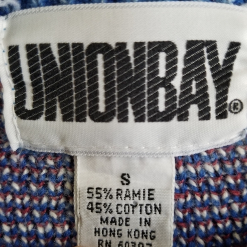 Vintage Union Bay Cotton Ramie Abstract Pattern Pullover Crewneck Sweater - Picture 2 of 7